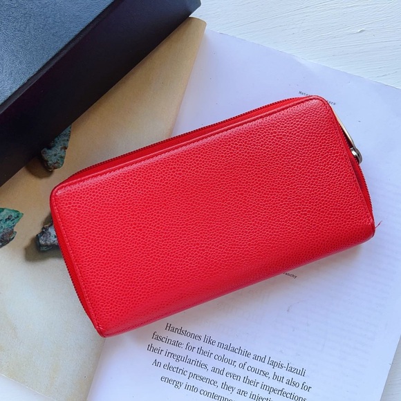 Chanel Caviar Interlocking CC Logo Timeless Continental Wallet Red - Picture 2 of 7